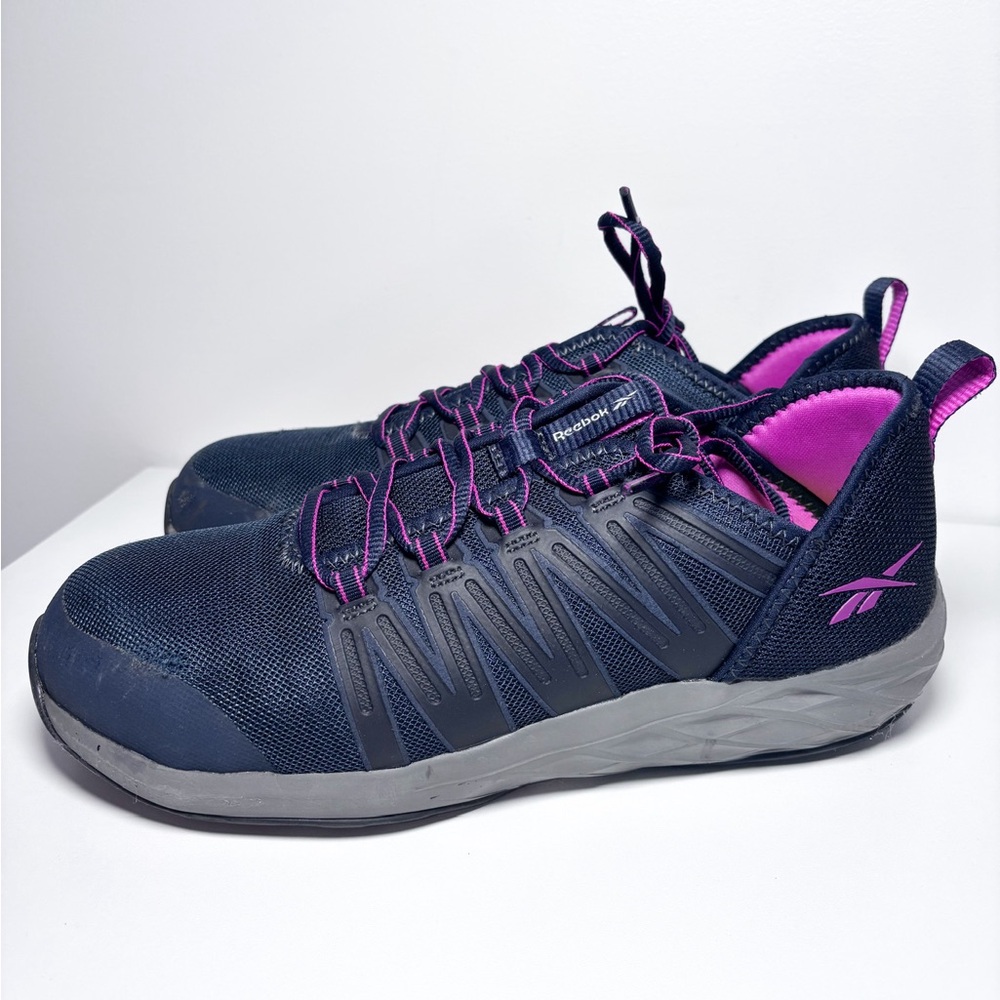Reebok Astroride Work RB308 Athletic Steel Toe Work Shoes Dark Navy Women’s 9.5M - Picture 2 of 8